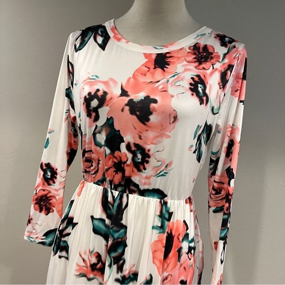 Off brand floral long sleeve maxi dress size medium - Picture 2 of 15